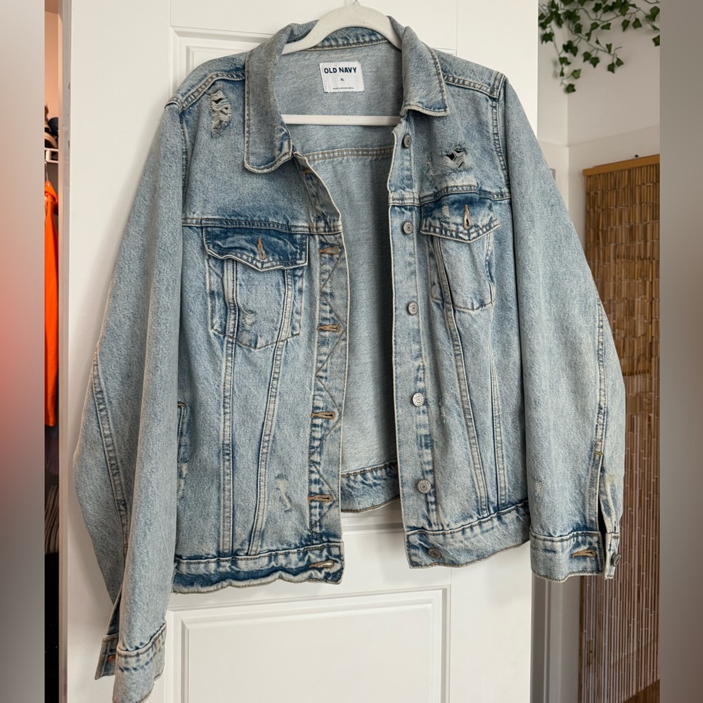 Old Navy Light Blue Distressed Jean Jacket